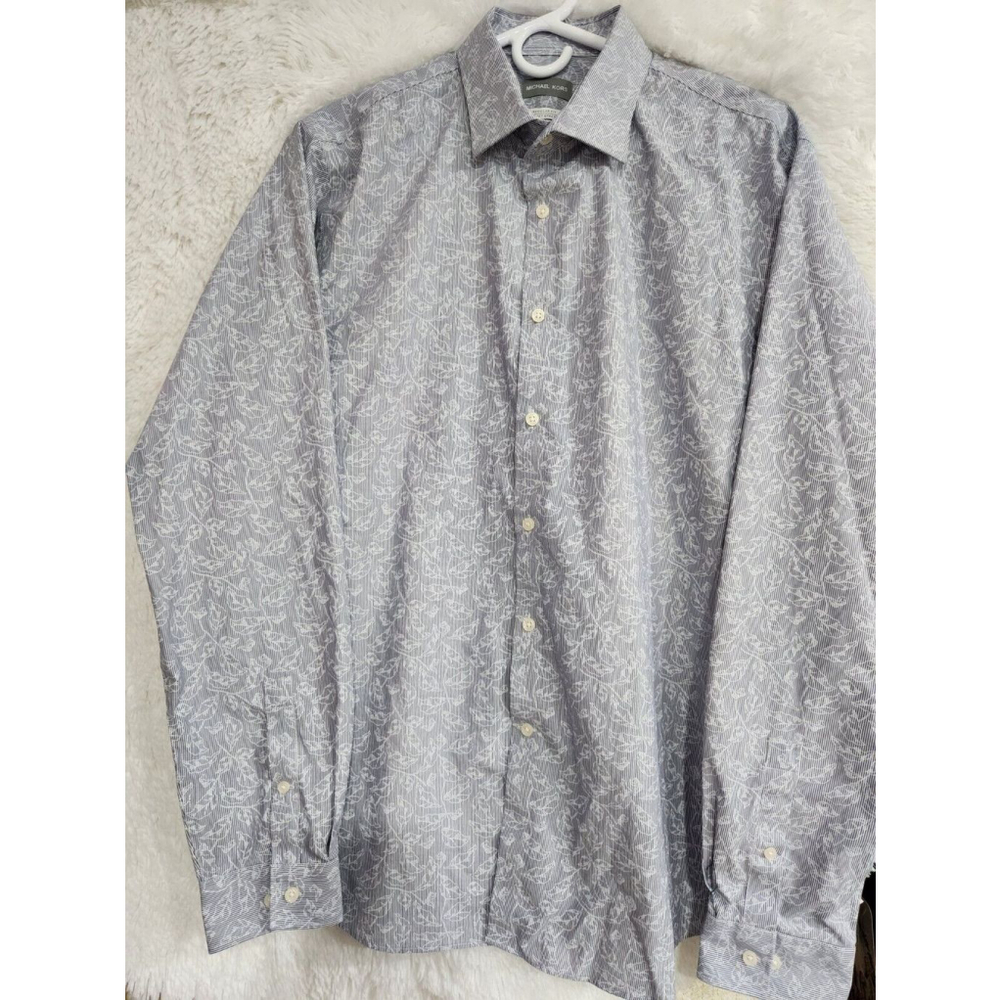 Michael Kors Mens Floral Button Down Dress Shirt XL
